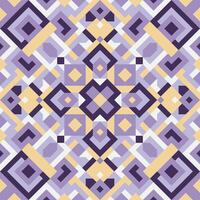 Vector seamless pattern of simple geometric shapes. Repeating endless ornament of squares, rhombuses and triangles. Colorful abstract background, wallpaper. Image with kaleidoscope effect, tiles