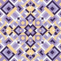 Vector seamless pattern of simple geometric shapes. Repeating endless ornament of squares, rhombuses and triangles. Colorful abstract background, wallpaper. Image with kaleidoscope effect, tiles