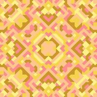 Vector seamless pattern of simple geometric shapes. Repeating endless ornament of squares, rhombuses and triangles. Colorful abstract background, wallpaper. Image with kaleidoscope effect, tiles