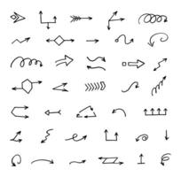 Vector set of hand drawn arrows, elements for presentation