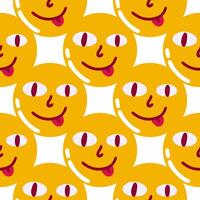 Yellow sun with smile seamless pattern illustration vector