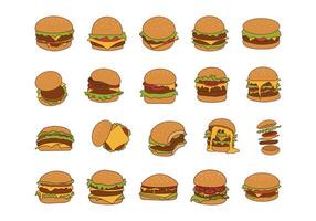 Hamburger Illustration Element Set vector