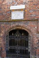 Steyning, West Sussex, UK - January 10. View of Brotherwood Hall entrance gate in Steyning, West Sussex on January 10, 2024 photo