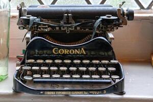 Dartmouth, Devon, UK - January 16. Old Corona typewriter in Dartmouth, Devon on January 16, 2024 photo