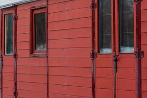 wall of an vintage postal boxcar photo