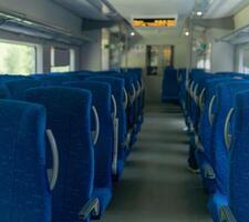 interior of commuter passenger train car photo