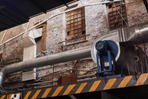 fragment of the interior of an old factory hall photo