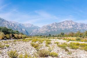 dry bed of a seasonal mountain river in Asia Minor photo