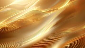 AI generated luxury golden color Abstract wave background. Abstract soft color waves photo