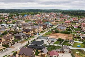 preparation of a site for the construction of a cottage in the suburban neighborhood photo