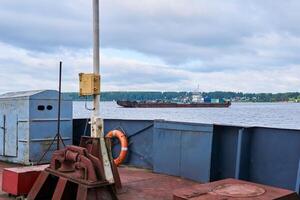 ferry crossing on the Kama river, Russia photo