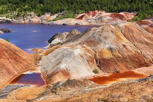 purple lake in old kaolin quarry photo