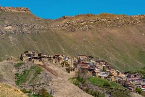 ancient mountain village Chokh on the mountainside in Dagestan photo