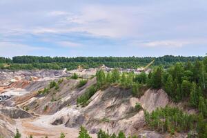 colorful industrial landscape - old kaolin quarry photo