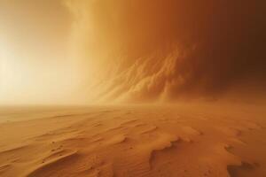 AI generated approaching sandstorm in the desert photo