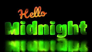neon ljus effekt slinga midnatt text svart bakgrund video