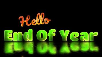 Neon light effect looping end of year text black background video