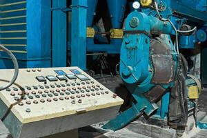 fragment of the interior of the factory floor with old equipment photo