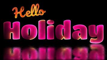 Neon light effect loop holiday text black background video