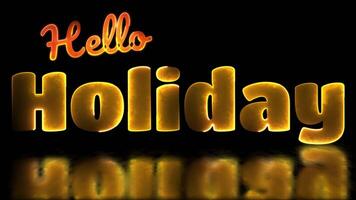 Neon light effect loop holiday text black background video