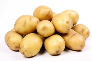 AI generated A pile of potatoes isolated on white background photo