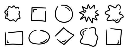 Doodle speech bubble vector set. Speech balloon icons