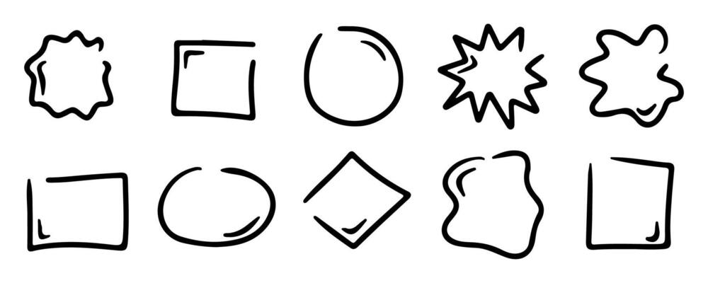 Doodle speech bubble vector set. Speech balloon icons