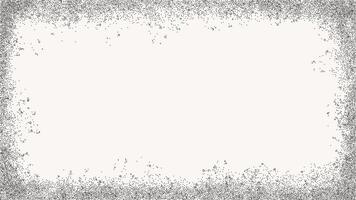 Black dotted textured horizontal frame, noisy gritty dot halftone effect, vector illustration. Fashionable banner in grunge style. Jagged edges.