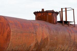 rusty rail tank car for oil products photo