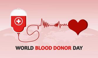 Donate blood concept. World blood donor day. Vector illustration.