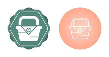 Romantic picnic basket Vector Icon