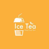 Ice tea logo design vector for tea beverage business