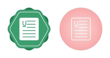 Document Underline Vector Icon