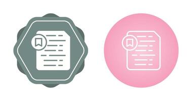 Document Insert Bookmark Vector Icon