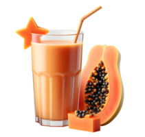 ai généré une verre de Papaye jus png Papaye fruit jus png Papaye smoothie png Papaye smoothie secouer png Papaye jus transparent Contexte