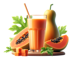 ai genererad en glas av papaya juice png papaya frukt juice png papaya smoothie png papaya smoothie skaka png papaya juice transparent bakgrund
