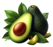 AI generated Avocado png fresh avocado png slice of avocado isolated avocado transparent background