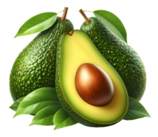 AI generated Avocado png fresh avocado png slice of avocado isolated avocado transparent background