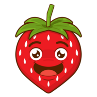 strawberry smile face cartoon cute png