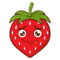 strawberry doubt face cartoon cute png