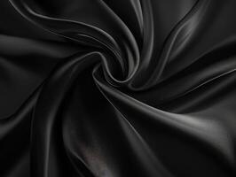 AI generated abstract smooth black background-closeup texture black color photo