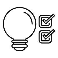 Bulb idea approved icon outline vector. Customer data vector