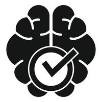 Approved brain insight icon simple vector. Customer review vector