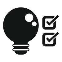 Bulb idea approved icon simple vector. Customer data vector