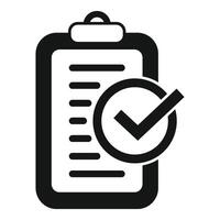 Approved clipboard icon simple vector. Review research vector