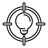 Target idea bulb icon outline vector. Curiosity brain idea vector