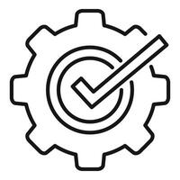 Gear insight icon outline vector. Business data vector