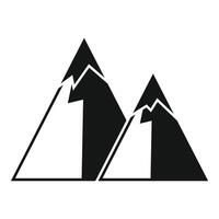 Mountains travel icon simple vector. Retirement voyage walk vector