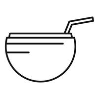 Coconut cocktail icon outline vector. Industry healthy vector