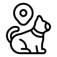 Pet location command icon outline vector. System warning vector